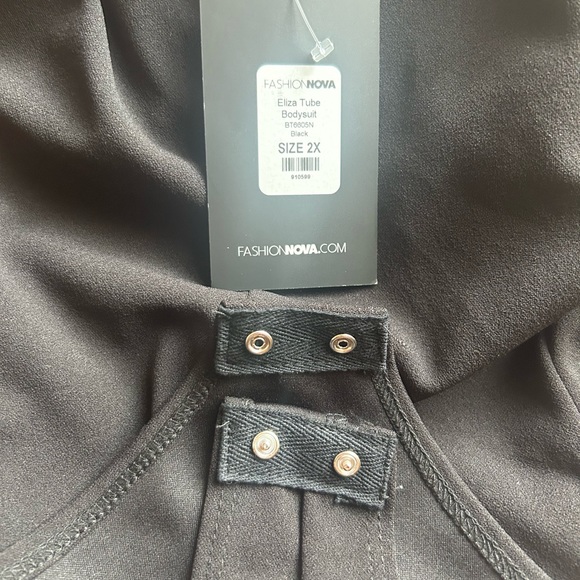 NWT Women’s Plus Size Fashion Nova Bodysuit Black 2X 18/20 - Picture 6 of 7